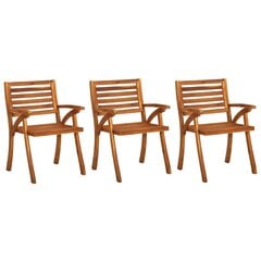 Sodo kėdės, 3 vnt, rudos kaina ir informacija | Lauko kėdės, foteliai, pufai | pigu.lt