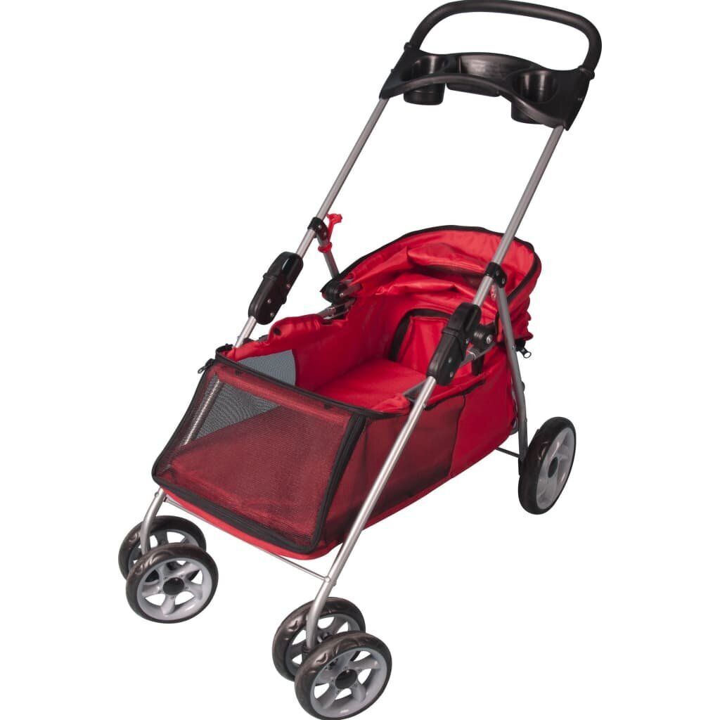 Flamingo vežimėlis šunims, 89x37x87cm, raudonas kaina ir informacija | Transportavimo narvai, krepšiai | pigu.lt