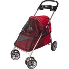 Flamingo vežimėlis šunims, 89x37x87cm, raudonas цена и информация | Переноски, сумки | pigu.lt