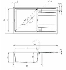 Deante granitinė virtuvinė plautuvė Deante Eridan ZQE T113, Anthracite цена и информация | Раковины на кухню | pigu.lt