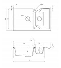 Deante granitinė virtuvinė plautuvė Deante Andante, ZQN_T513, Anthracite цена и информация | Раковины на кухню | pigu.lt