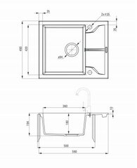 Deante granitinė virtuvinė plautuvė Deante Andante, ZQN_T11A, Anthracite цена и информация | Раковины на кухню | pigu.lt