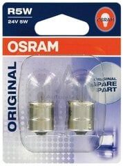 Автомобильная лампа Osram OS5627-02B 5 W Грузовик 24 V R5W цена и информация | Автомобильные лампочки | pigu.lt