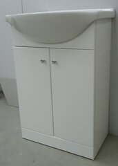 Шкаф для ванны с умывальником Pearl VA55/P, белый цена и информация | Шкафчики для ванной | pigu.lt