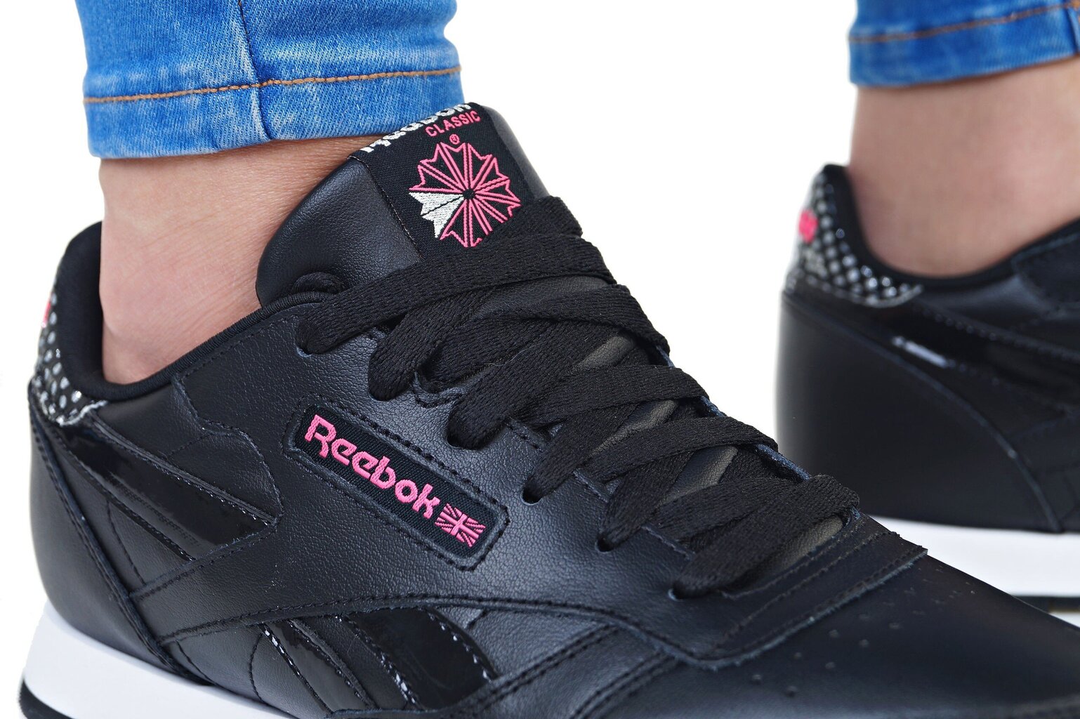 Kedai mergaitėms Reebok CL Leather Girl Squad, juodi цена и информация | Sportiniai batai vaikams | pigu.lt