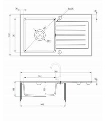 Deante granitinė virtuvinė plautuvė Deante Zorba ZQZ T113, Anthracite цена и информация | Раковины на кухню | pigu.lt