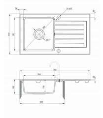 Deante granitinė virtuvinė plautuvė Deante Zorba ZQZ G113, Metallic graphite kaina ir informacija | Virtuvinės plautuvės | pigu.lt