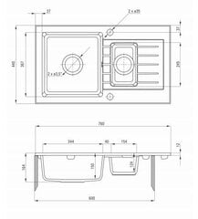 Deante granitinė virtuvinė plautuvė Deante Zorba ZQZ G513, Metallic graphite цена и информация | Раковины на кухню | pigu.lt