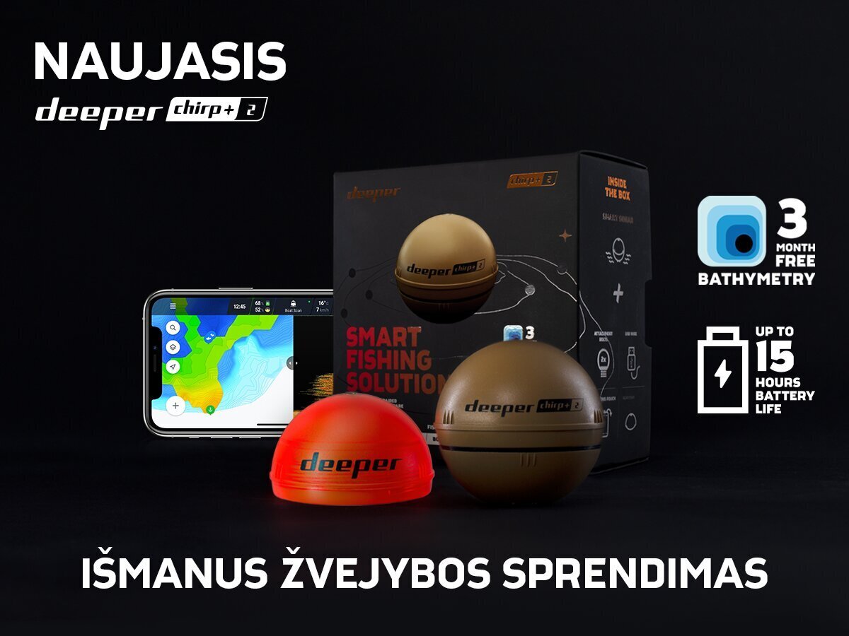 Sonaras Deeper Smart Sonar CHIRP+ 2.0 kaina ir informacija | Išmanioji technika ir priedai | pigu.lt