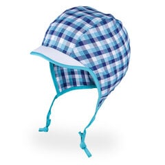TuTu одинарная шапка со шнурками для мальчиков, синяя цена и информация | Шапки, перчатки, шарфики для новорожденных | pigu.lt