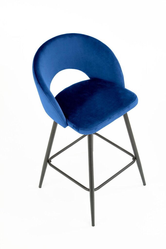 2-jų baro kėdžių komplektas Halmar H96, mėlynas/juodas kaina ir informacija | Virtuvės ir valgomojo kėdės | pigu.lt