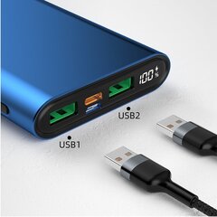 Внешний аккумулятор Dudao 10000 мАч 20Вт, 3.0 2xUSB/USB Type C, синий, K14H blue цена и информация | Зарядные устройства Power bank | pigu.lt