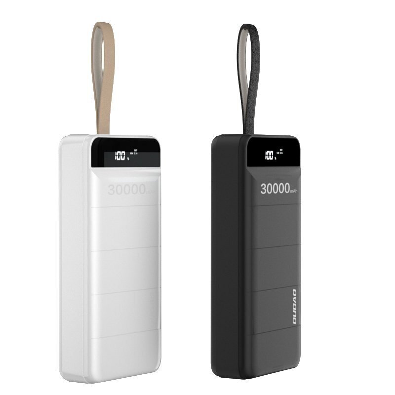 Išorinė baterija Dudao 30000 mAh 3x USB, su LED lempute, balta (K8s+ white) kaina ir informacija | Atsarginiai maitinimo šaltiniai (power bank) | pigu.lt