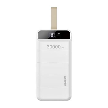 Išorinė baterija Dudao 30000 mAh 3x USB, su LED lempute, balta (K8s+ white) kaina ir informacija | Atsarginiai maitinimo šaltiniai (power bank) | pigu.lt