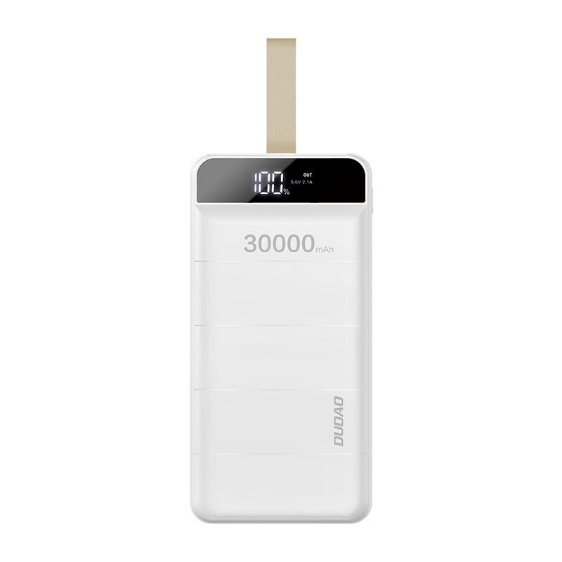 Atsarginis maitinimo šaltinis ("Power Bank") Išorinė baterija Dudao 30000  mAh 3x USB, su LED lempute, balta (K8s+ white) kaina | pigu.lt