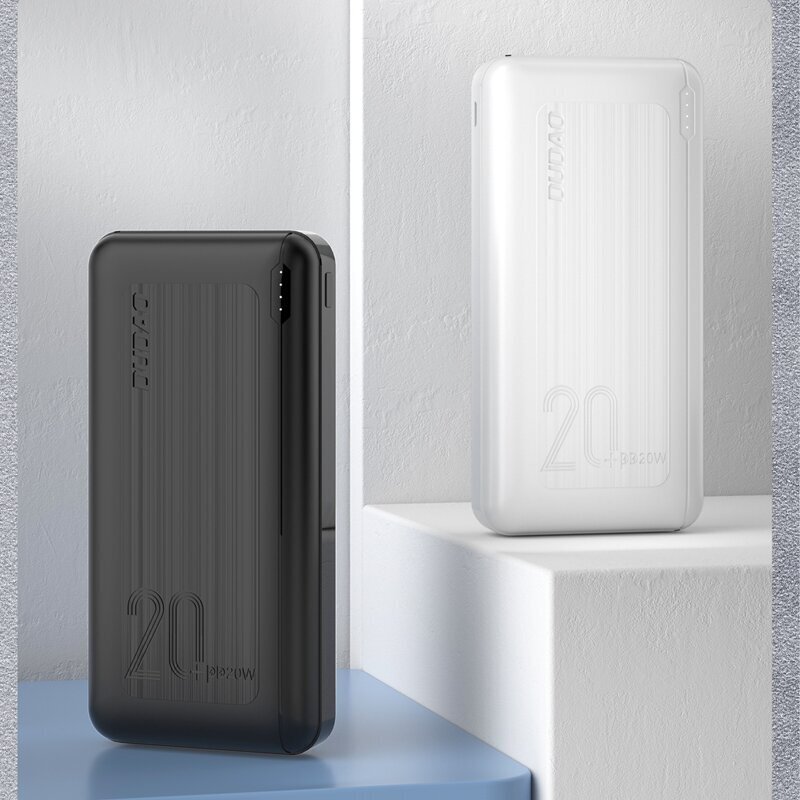 Išorinė Baterija Dudao 20000 mAh 20 W, greitas Įkrovimas 3.0 2x USB / USB Type C, balta (K12PQ+ white) kaina ir informacija | Atsarginiai maitinimo šaltiniai (power bank) | pigu.lt