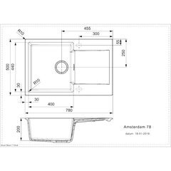 Кухонная раковина Reginox Amsterdam 78, 780x500 мм, черная цена и информация | Раковины на кухню | pigu.lt