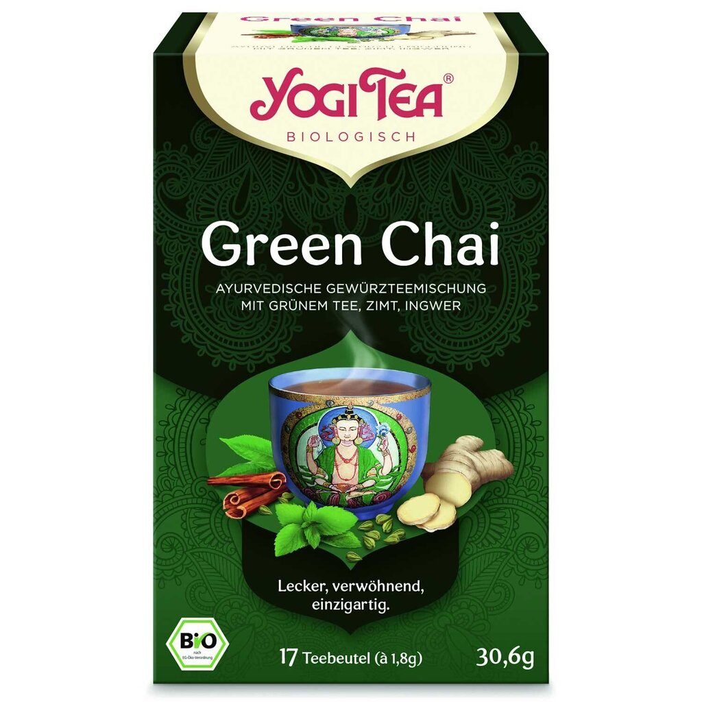 Yogi Tea Green Chai žalioji prieskoninė arbata, 17 vnt kaina ir informacija | Arbata | pigu.lt