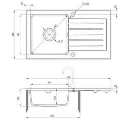 Deante granitinė virtuvinė plautuvė Deante Zorba ZQZ N113, Nero цена и информация | Раковины на кухню | pigu.lt
