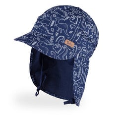 Vienguba kepurė su raišteliais, snapeliu ir kaklo apsauga berniukams TuTu, mėlyna kaina ir informacija | Kepurės, pirštinės, šalikai berniukams | pigu.lt