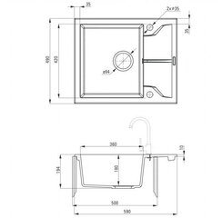 Deante granitinė virtuvinė plautuvė Deante Andante ZQN N11A, Nero цена и информация | Раковины на кухню | pigu.lt