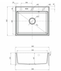Deante granitinė virtuvinė plautuvė Deante Andante, ZQN_N103, Nero цена и информация | Раковины на кухню | pigu.lt