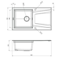 Deante granitinė virtuvinė plautuvė Deante Prime Bicolor ZSR G11S, Metallic graphite/grey kaina ir informacija | Virtuvinės plautuvės | pigu.lt