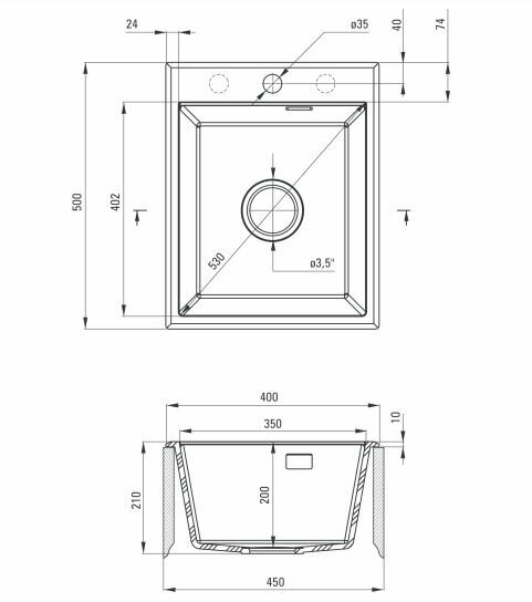 Deante granitinė virtuvinė plautuvė Deante Eridan ZQE G104, Metallic graphite kaina ir informacija | Virtuvinės plautuvės | pigu.lt