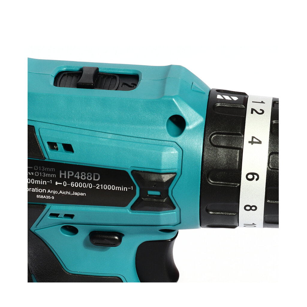 Makita HP 488 DWE akumuliatorinis smūginis gręžtuvas 18 V 42 Nm G serija + 2x 1.5 Ah baterijos + įkroviklis + dėklas kaina ir informacija | Suktuvai, gręžtuvai | pigu.lt