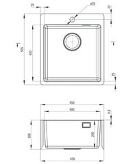 Virtuvinė plautuvė Deante Olfato ZPO 010A, satin цена и информация | Раковины на кухню | pigu.lt