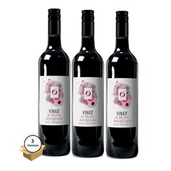 Ekologiškas nealkoholinis raudonas vynas Vina'0 Merlot, 750 ml x 3 vnt. kaina ir informacija | Nealkoholiniai gėrimai | pigu.lt