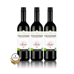 Органическое безалкогольное красное вино Vendome Merlot, 750 мл x 3 шт. цена и информация | Безалкогольные напитки | pigu.lt