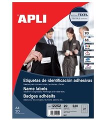 Etiketiniai lipdukai vardams APLI 63,5x29,6 mmm, A4, 27 lipdukai lape, 20 lapų цена и информация | Тетради и бумажные товары | pigu.lt