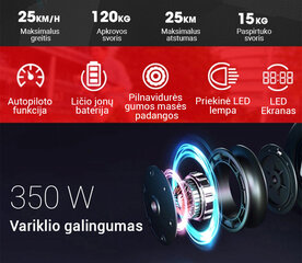 Elektrinis paspirtukas MaxWheel H7 350W kaina ir informacija | Elektriniai paspirtukai | pigu.lt