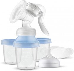 Ручной молокоотсос с контейнерами Philips Avent, SCF430/13 цена и информация | Молокоотсосы | pigu.lt