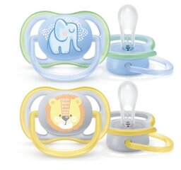 Силиконовая пустышка Philips Avent Ultra Air, 0-6 мес., SCF085/01, 2 шт. цена и информация | Пустышки | pigu.lt