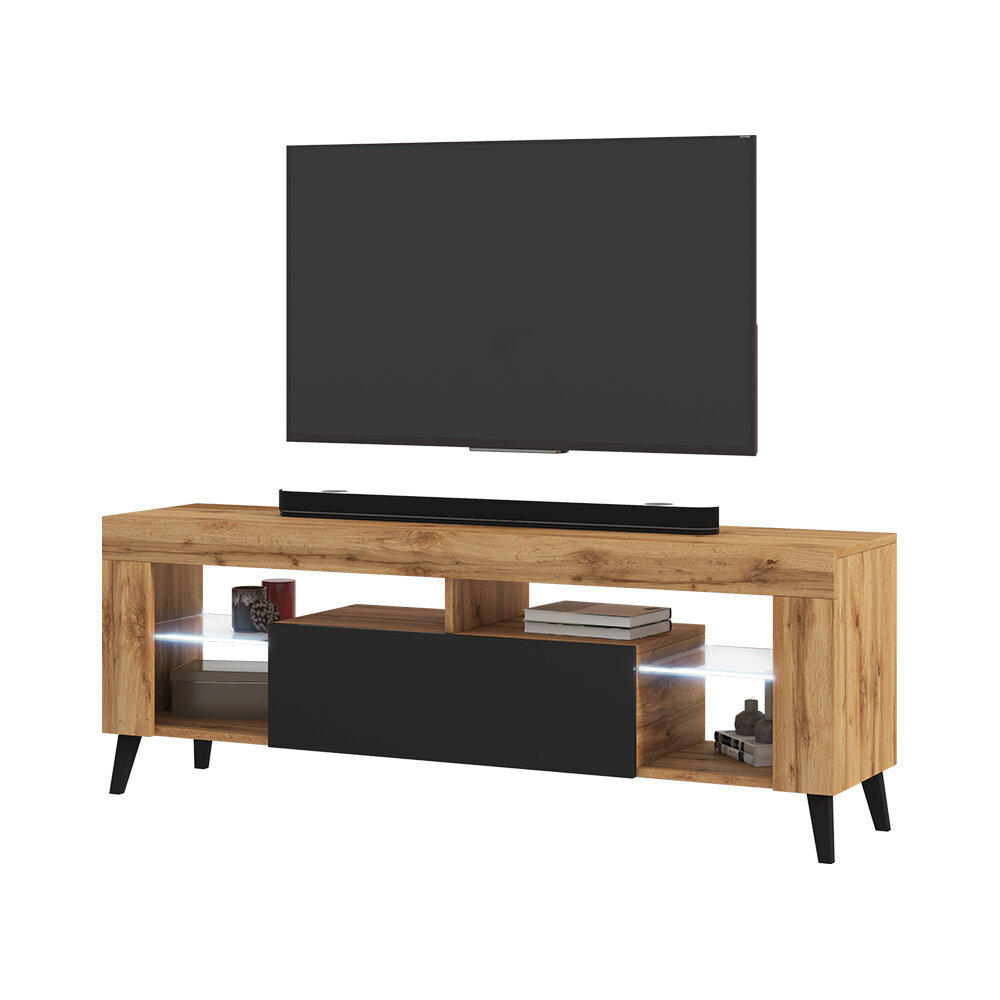 TV staliukas Selsey HugoB LED, rudas/juodas kaina ir informacija | TV staliukai | pigu.lt