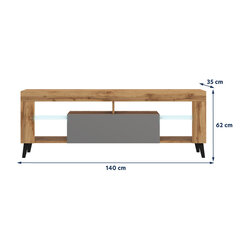 ТВ столик Selsey HugoB LED, коричневый/серый цена и информация |  Тумбы под телевизор | pigu.lt
