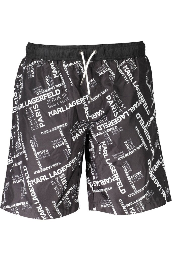 Maudymosi šortai vyrams Karl Lagerfeld Beachwear KL20MBL01, juodi kaina ir informacija | Maudymosi šortai, glaudės | pigu.lt