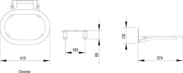 Dušo sėdynė Ravak Chrome, skaidri/balta kaina ir informacija | Priedai vonioms, dušo kabinoms | pigu.lt
