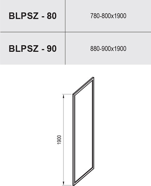 Stacionari sienelė Blix BLPSZ, Ravak, Išmatavimai: 90x90 Stiklas: Transparent цена и информация | Dušo durys ir sienelės | pigu.lt