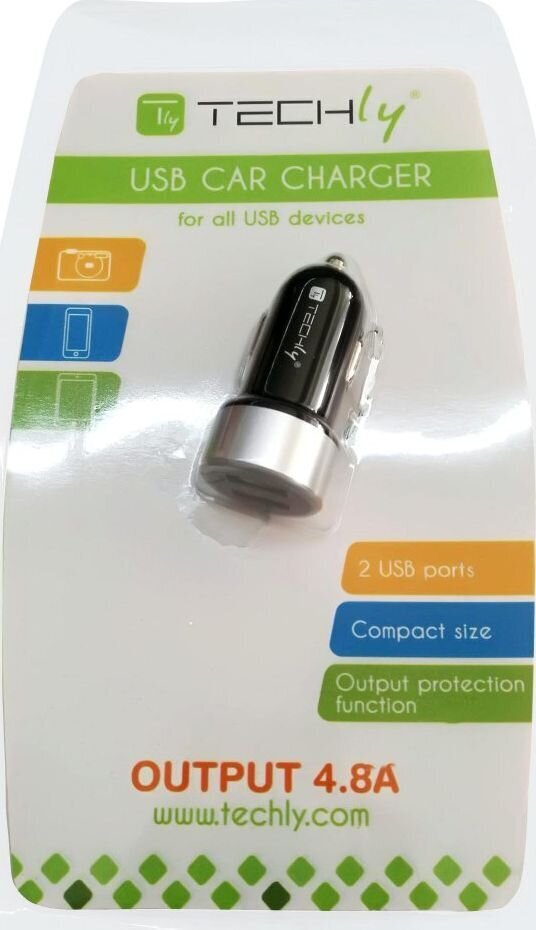 Automobilinis įkroviklis Techly 2x USB 5V 4.8A 24W (2x 4.4A / 24W) kaina ir informacija | Adapteriai, USB šakotuvai | pigu.lt