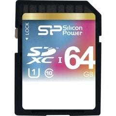 Atminties kortelė Silicon Power SDXC UHS-I 64GB SDR 50 kaina ir informacija | Atminties kortelės fotoaparatams, kameroms | pigu.lt