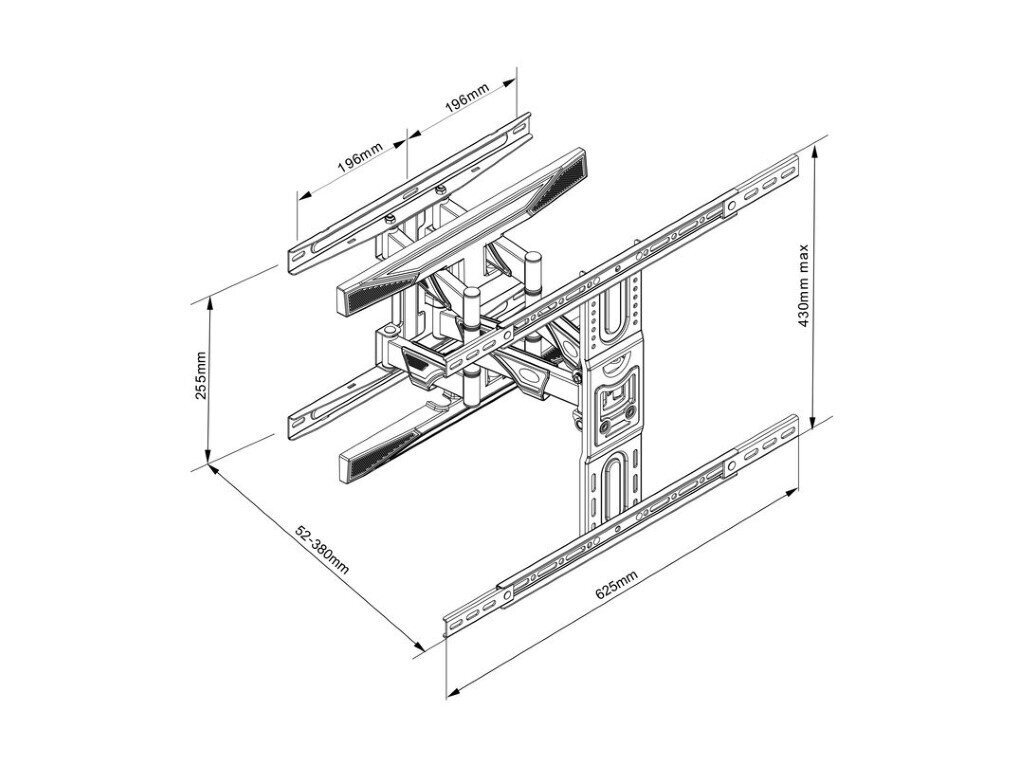 Multibrackets M Flexarm L 40-75” kaina ir informacija | Televizorių laikikliai, tvirtinimai | pigu.lt