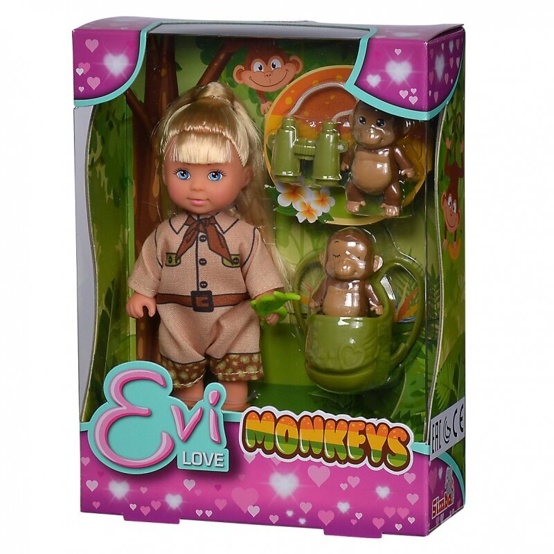 Lėlė Doctor Evi Love su beždžionėlėmis kaina ir informacija | Žaislai mergaitėms | pigu.lt