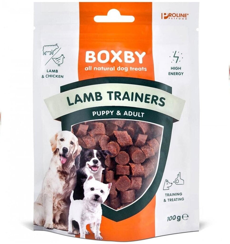 Boxby Lamb Trainers skanėstai, 100 g kaina ir informacija | Skanėstai šunims | pigu.lt