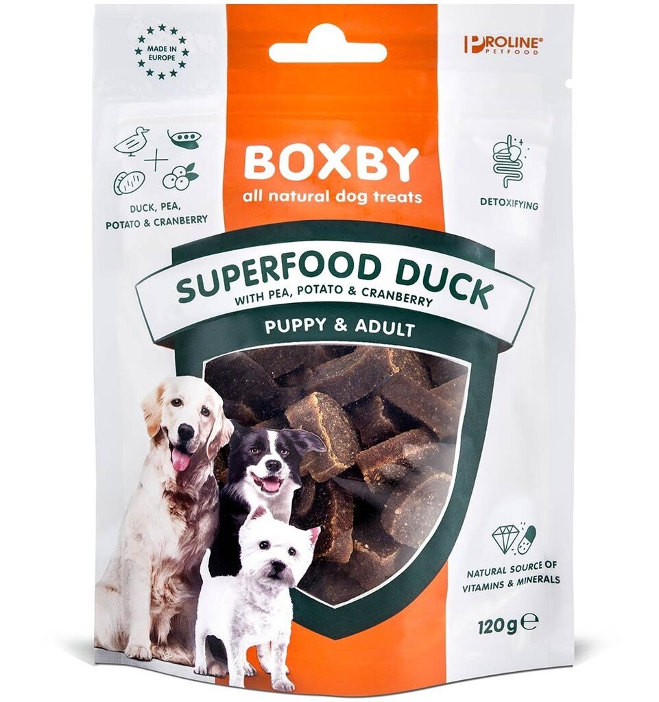 Boxby Superfood Duck skanėstai, 120 g цена и информация | Skanėstai šunims | pigu.lt