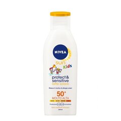 Солнцезащитный крем для детей Nivea SPF 50, 200 мл цена и информация | Кремы от загара | pigu.lt
