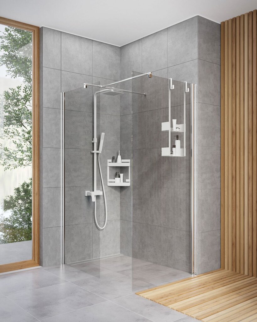 Deante kampinė vonios lentynėlė Mokko ADM A541, Bianco kaina ir informacija | Vonios kambario aksesuarai | pigu.lt