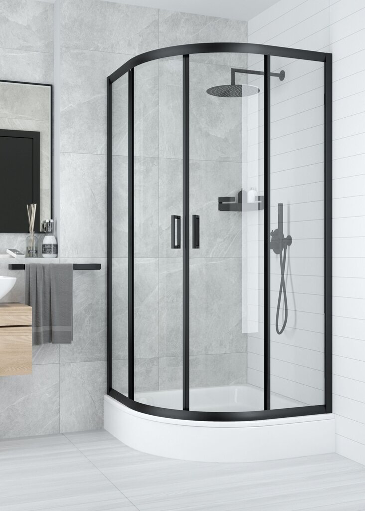 Deante kampinė vonios lentynėlė Mokko ADM N531, Nero kaina ir informacija | Vonios kambario aksesuarai | pigu.lt